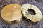 Large Gold Metal Round Ashtray 7.5" x 7.5" x 2.5" - Figaro 1943