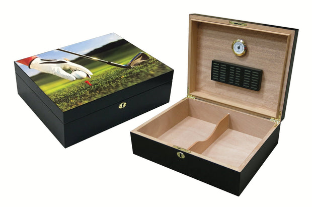 Golf Scene Cigar Humidor - Figaro 1943