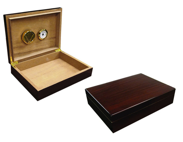 High Lacquer Deep Mahogany Finish Cigar Humidor - Figaro 1943