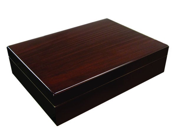 High Lacquer Deep Mahogany Finish Cigar Humidor - Figaro 1943