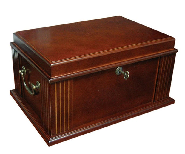 French Antique Walnut Finish Cigar Humidor - Figaro 1943