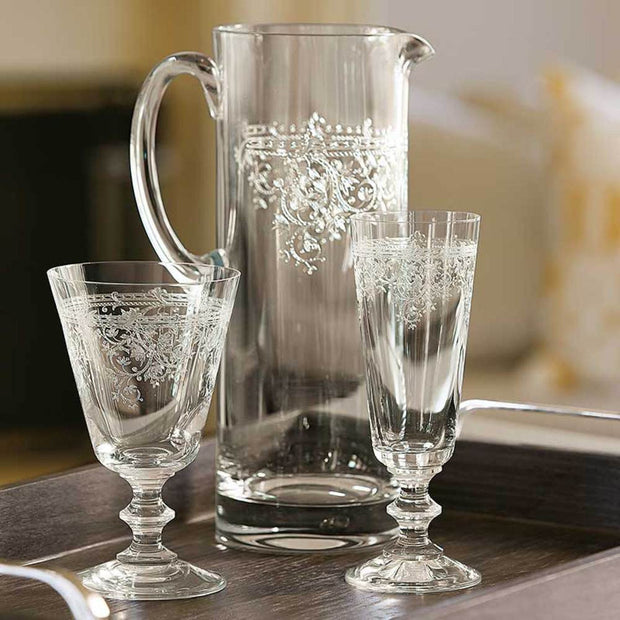 Etched Crystal Goblets and Pitcher Set - Figaro 1943